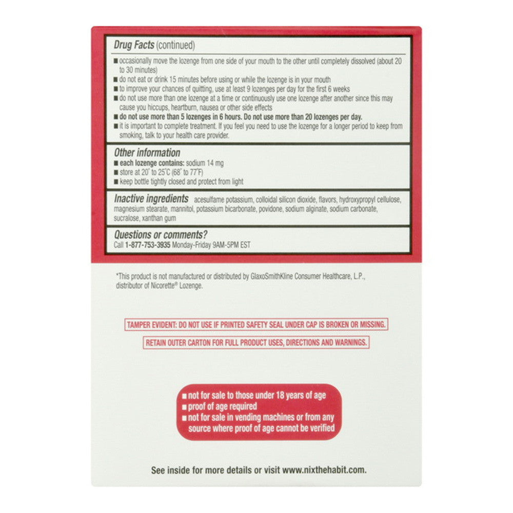 Leader Stop Smoking Aid, Nicotine Lozenges 2Mg, Mint Flavor, 72 Ea