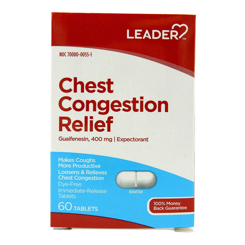 Leader Chest Congestion Relief Tablets, 60 Ea