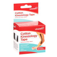 Leader Cotton Kinesiology Black Tape, 1 Ea