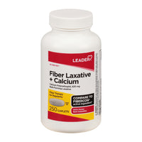 Leader Fiber Laxative Plus Calcium, Caplets, 250 Ea