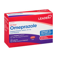Leader 24 Hour Omeprazole, Delayed Release 20 Mg Tablets, 28 Ea