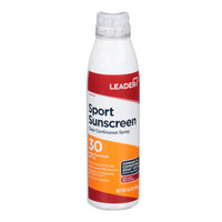 Leader Sport Sunscreen, Clear Continuous Spray, Broad Spectrum Spf 30, 5.5 Oz