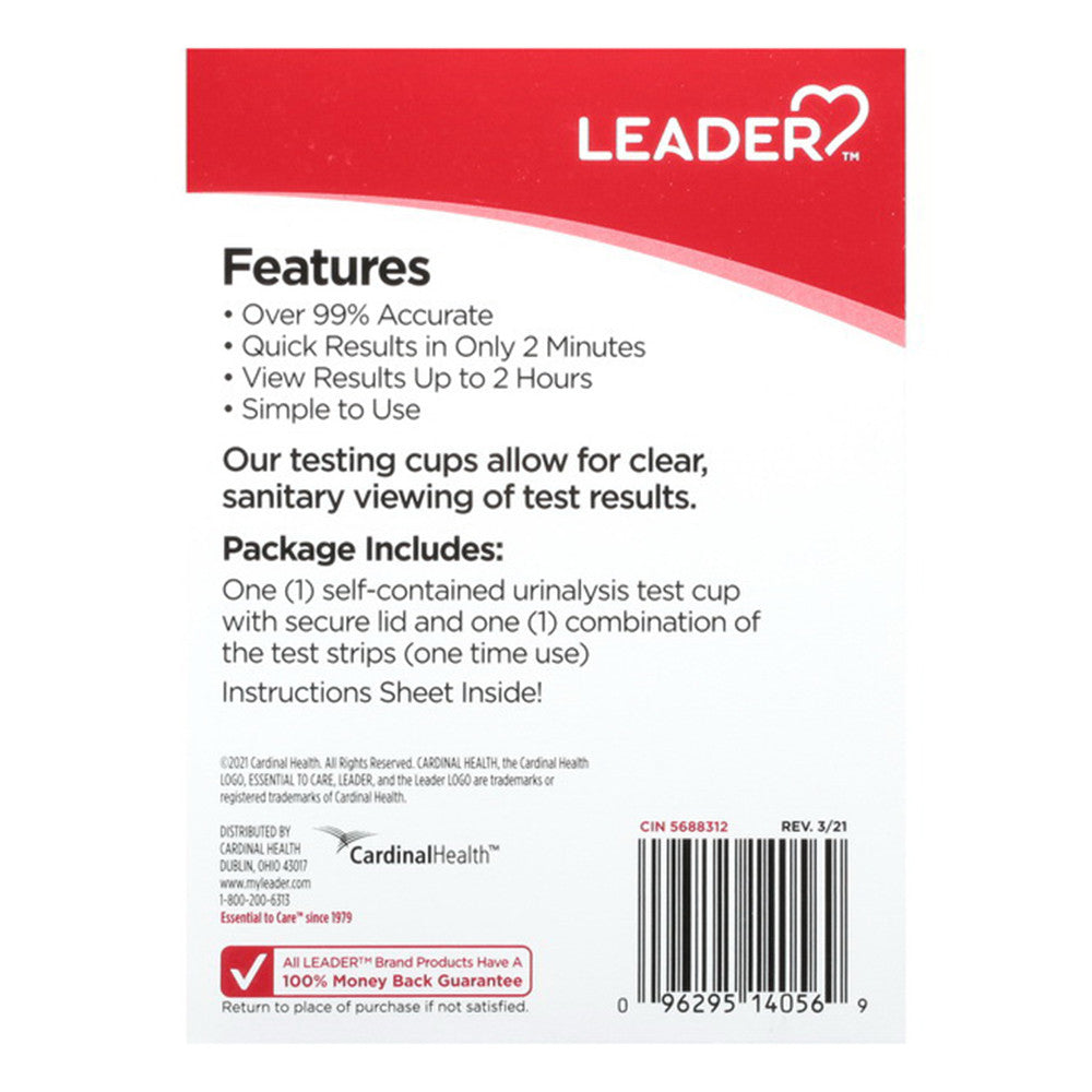 Leader At Home Drug Test Kit, 1 Ea