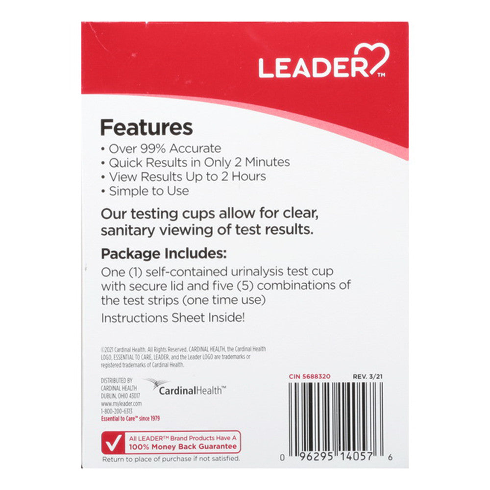 Leader Drug Test Kit, At Home ( 5 Drugs 1 Testing Kit ), 1 Ea