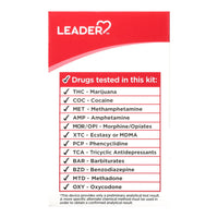 Leader Drug Test Kit, At Home, 1 Ea