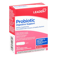 Leader Probiotic, Digestive Support, Vegetable Capsules, 30 Ea