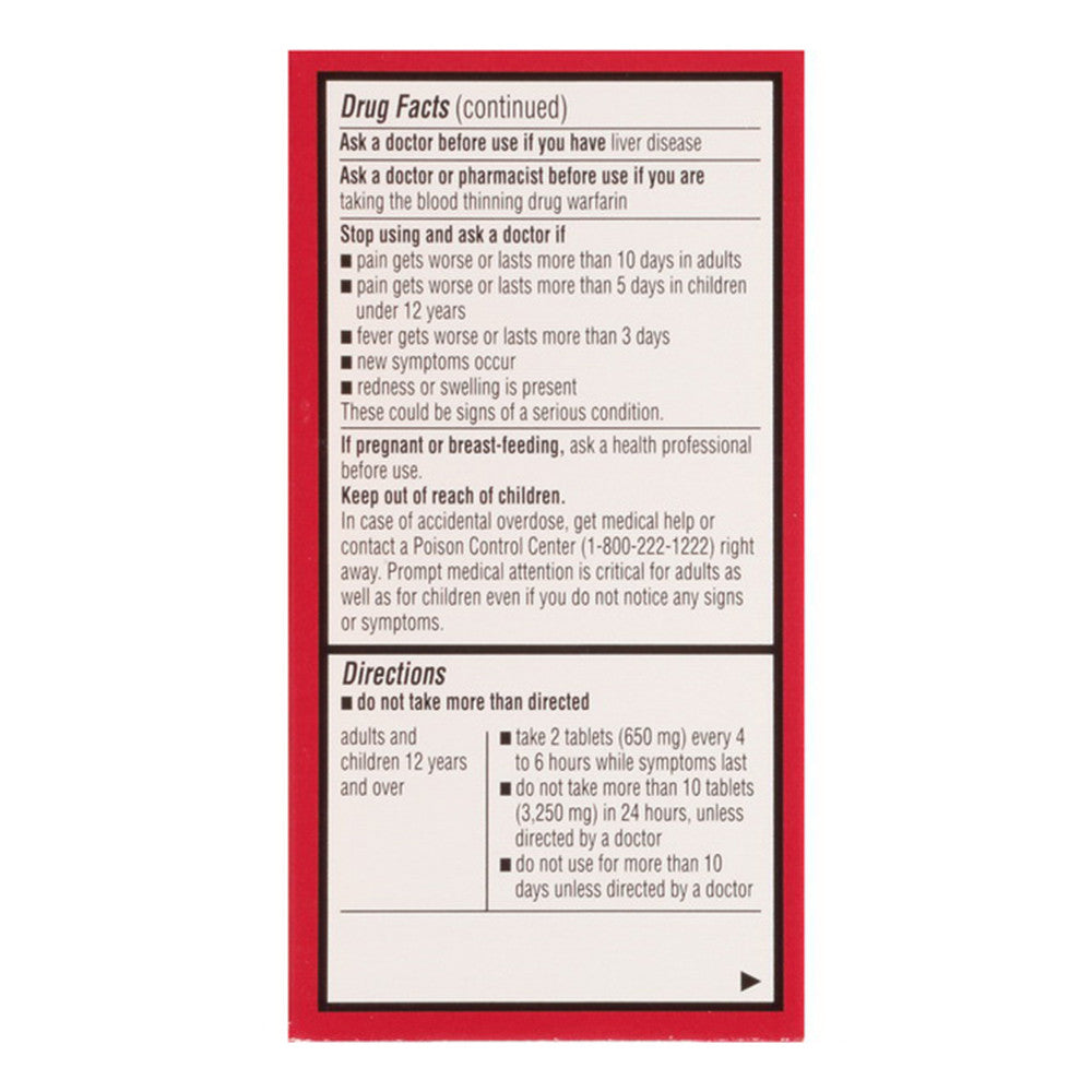 Leader Regular Strength Acetaminophen 325 Mg Tablets, 100 Ea