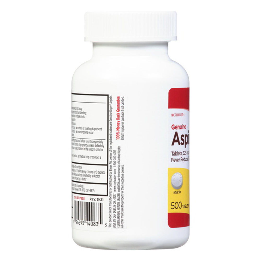 Leader Pain Reliever Fever Reducer Genuine Aspirin 325 Mg Tablets, 500 Ea