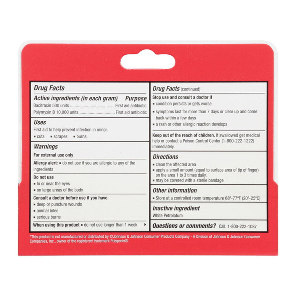 Leader First Aid, Antibiotic Ointment, Poly Bacitracin, 0.5 Oz