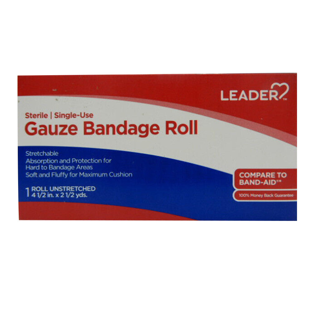 Leader Sterile Single Use Gauze Bandage Roll, 1 Ea