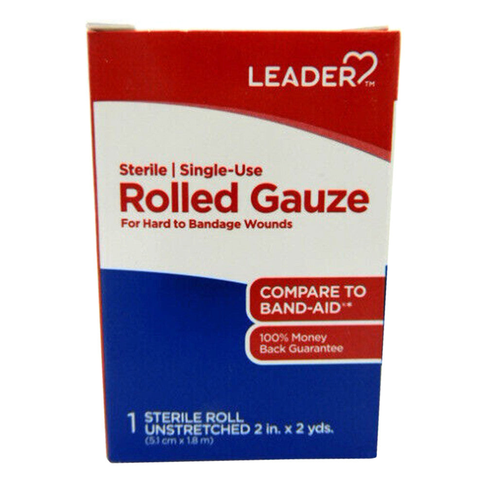 Leader Sterile Single Use Rolled Gauze, Unstretched, 1 Ea