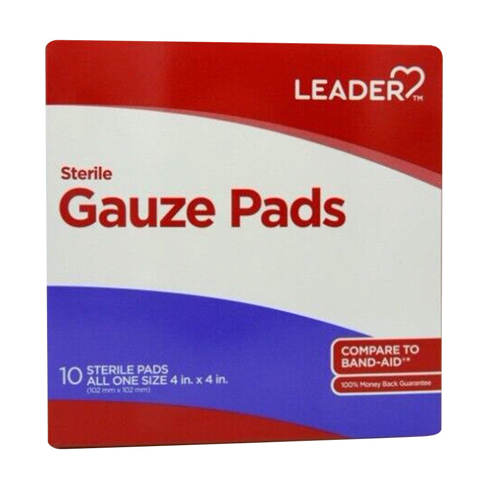 Leader Sterile Gauze Pads Large, 10 Ea
