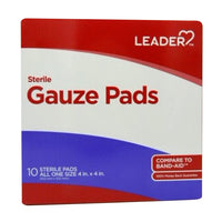 Leader Sterile Gauze Pads Large, 10 Ea
