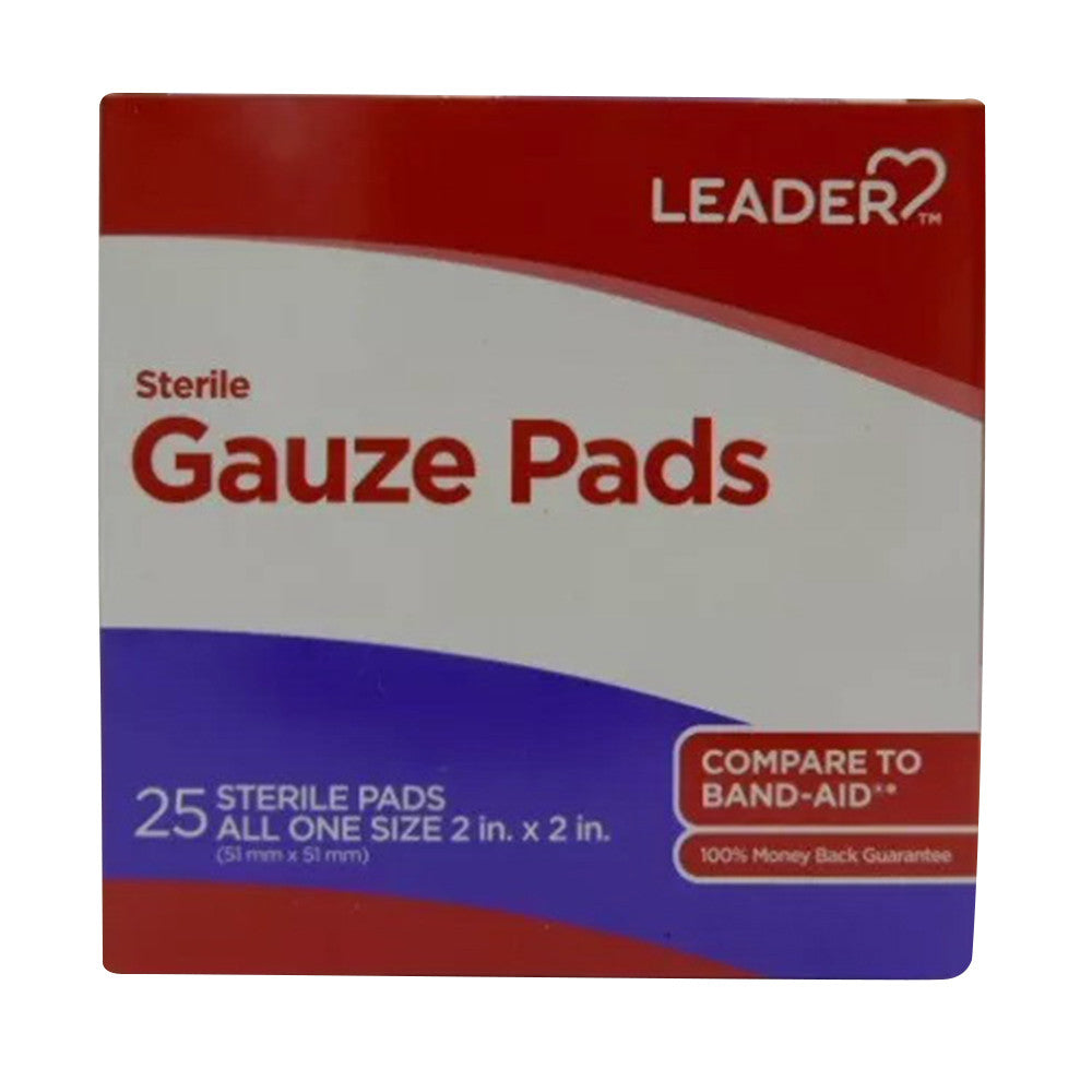 Leader Sterile Gauze Pads 2*2 in All One Size, 25 Ea