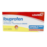 Leader Ibuprofen 200Mg Coated Tablets, 200 Ea