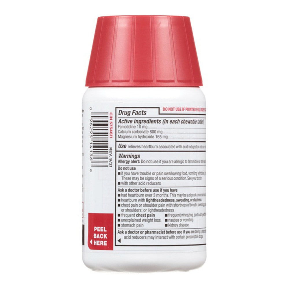 Leader Acid Reducer Complete, Dual Action, Berry Flavor, Chewable Tablets, 50 Ea
