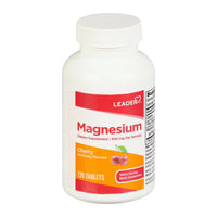 Leader Magnesium Dietary Supplement, 400 Mg Tablets, Cherry Flavor, 120 Ea