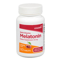 Leader Melatonin, Dietary Supplement, 10 Mg Tablets, Cherry Flavor, 120 Ea
