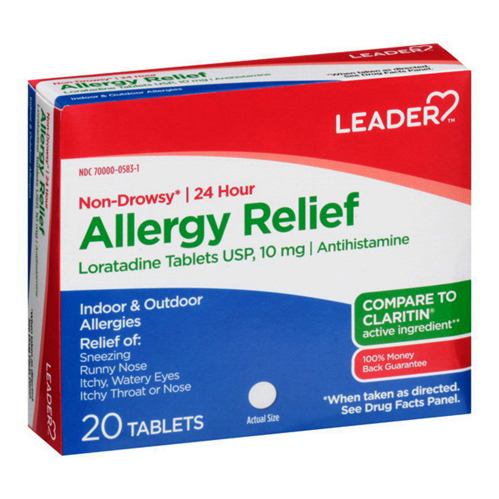 Leader Non Drowsy Allergy Relief Tablets, 20 Ea