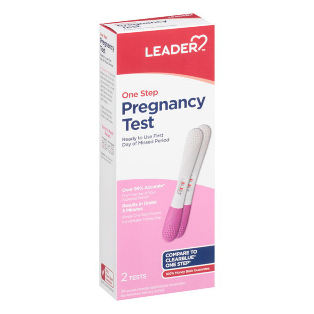 Leader One Step Pregnancy Test Kit, 2 Ea