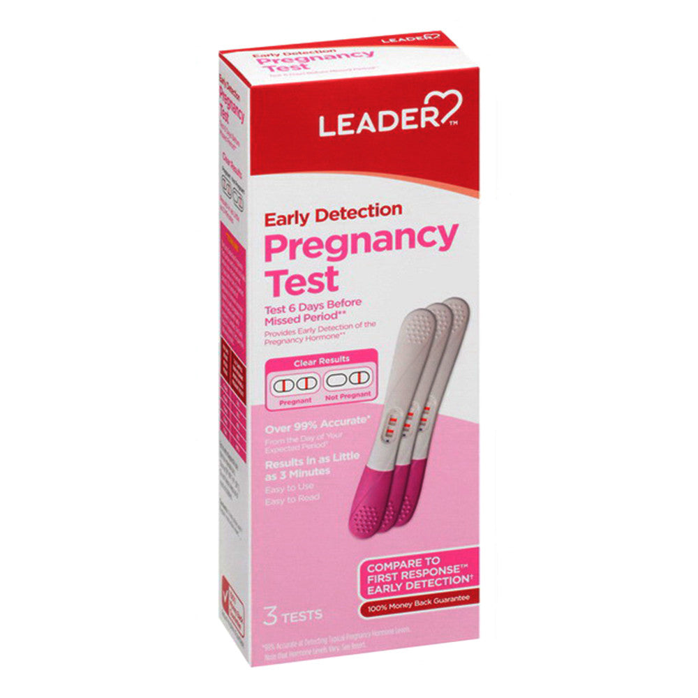 Leader Early Detection Pregnancy Test, 3 Ea