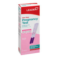 Leader One Step Pregnancy Test, 2 Ea