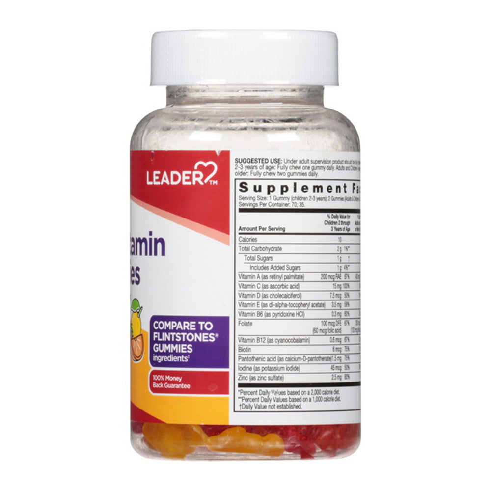 Leader Childrens Multivitamin Gummies, Assorted Fruit Flavors, 70 Ea