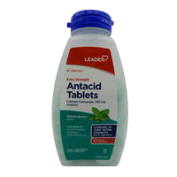 Leader Antacid Calcium Carbonate 750Mg, Wintergreen Flavor, Chewables Tablets, 96 Ea