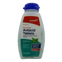 Leader Antacid Calcium Carbonate 750Mg, Wintergreen Flavor, Chewables Tablets, 96 Ea