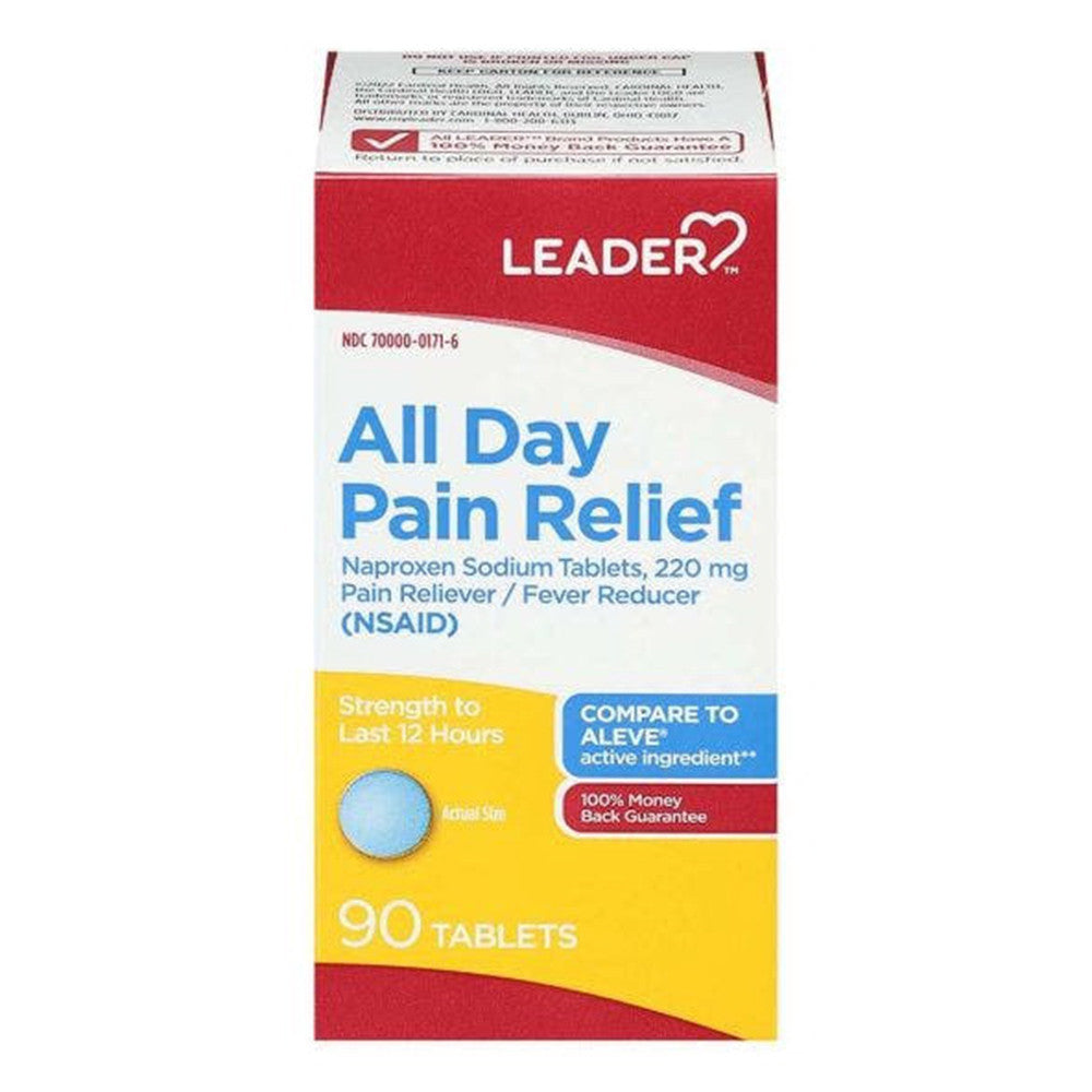 Leader All Day Pain Relief Tablets, 90 Ea