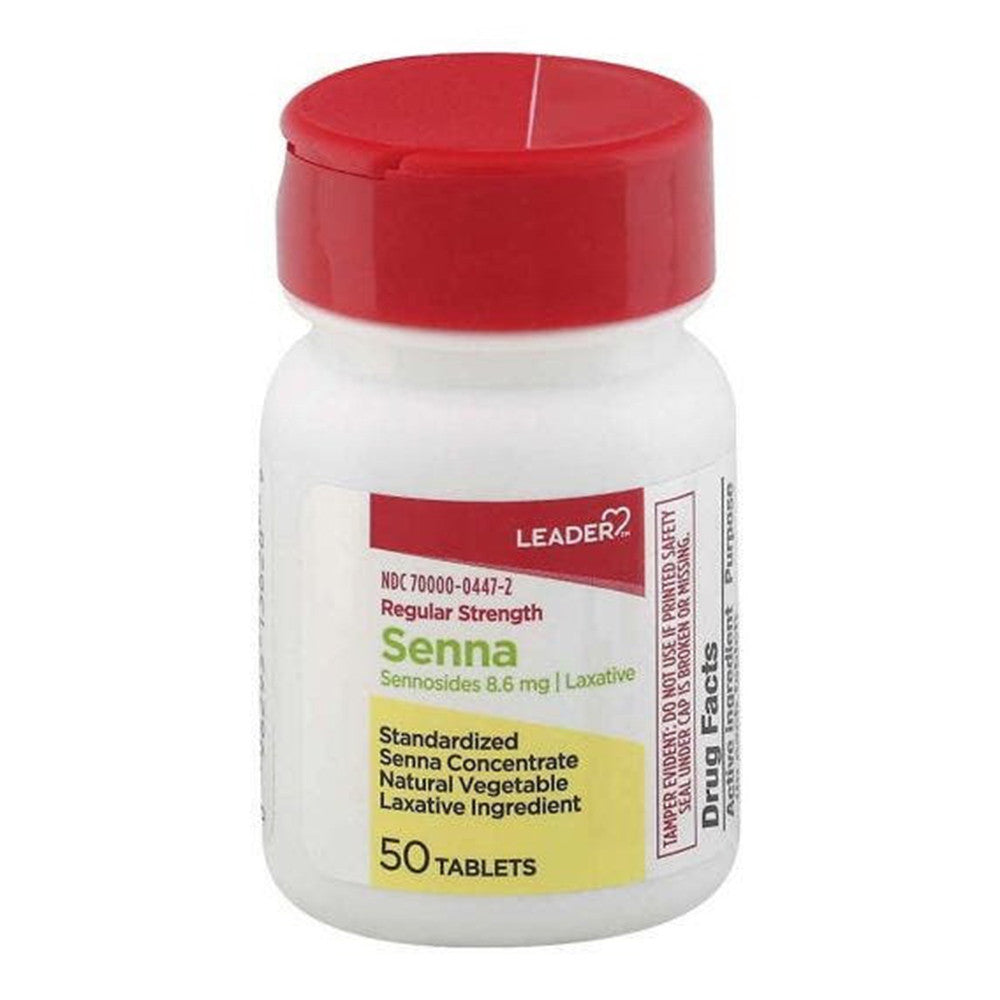 Leader Regular Strength Senna Laxative Tablets, 50 Ea