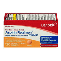Leader Low Dose Aspirin Regimen Enteric Coated Tablets, 120 Ea