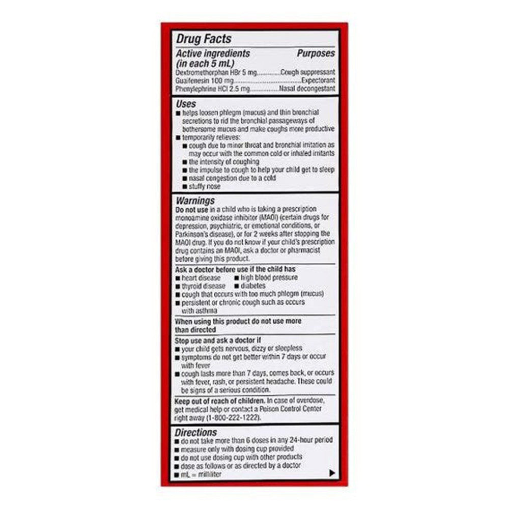 Leader Childrens Liquid Mucus Relief Multi Symptom Cold, 4 Oz