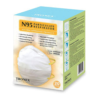 Tronex Cone Style Niosh N95 Respirators Wildfire Smoke Mask, 20 Ea