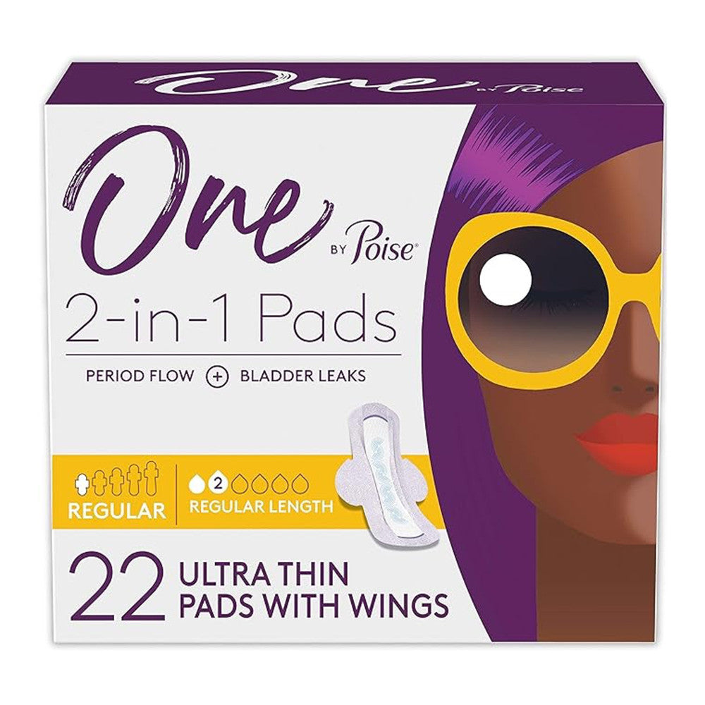Poise 2 In 1 Period And  Bladder Leakage Pads For Women, 4 Ea/ 22 Ea