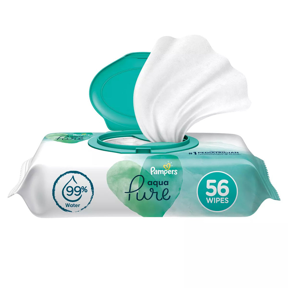 Pampers Aqua Pure Sensitive Baby Wipes 56Ea, Pack of 6