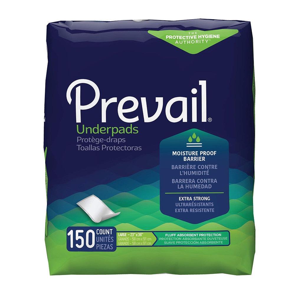 Prevail Fluff Incontinence Underpads Large, 150 Ea