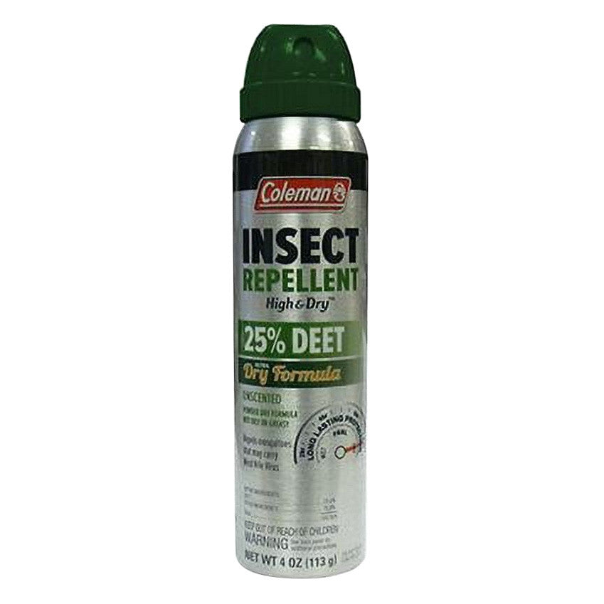 Coleman High and Dry 25% Deet Spray Insect Repellent, 4 Oz, 6 Pack