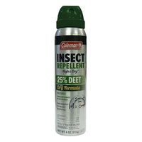 Coleman High and Dry 25% Deet Spray Insect Repellent, 4 Oz, 6 Pack
