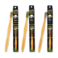 Woo Bamboo Adult Toothbrush Medium Zero Waste, 12 Ea