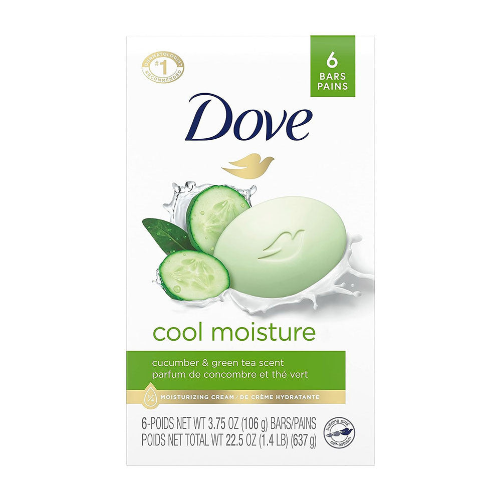 Dove Go Fresh Beauty Bar Soap, Cool Moisture, 6 Ea, 3.75 Oz