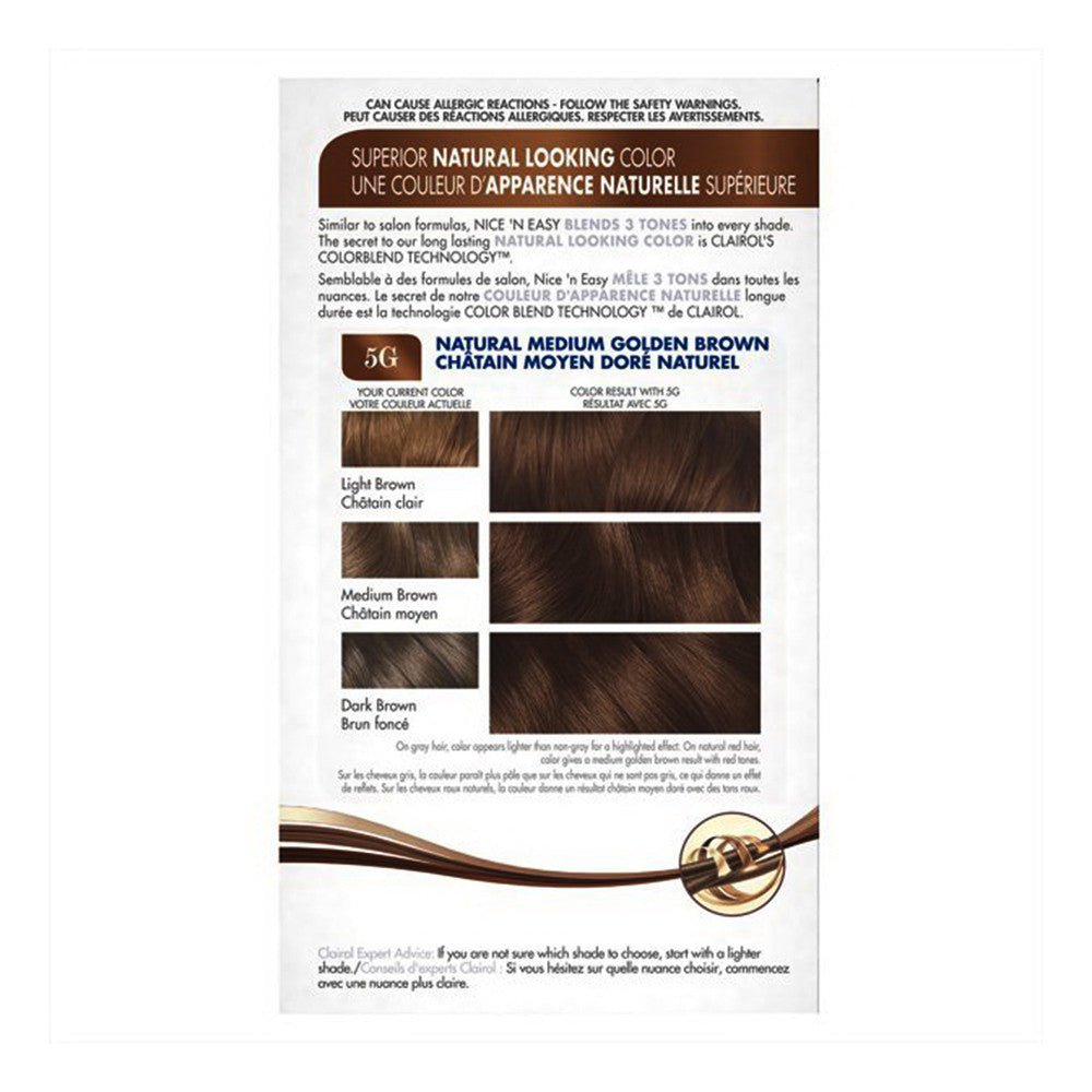 Clairol Nice N Easy Natural Medium Golden Brown #117 Permanent Hair Color, Kit