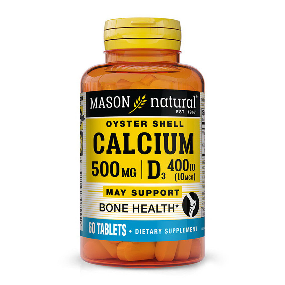 Mason Natural Calcium 500 Mg with Vitamin D3 Tablets for Bone Health, 60 Ea
