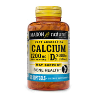 Mason Natural Calcium 1200 mg with Vitamin D 3 50 mcg Softgels for Bone Health, 60 Ea