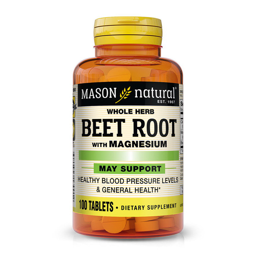 Mason Natural Beet Root With Magnesium for Healthy Blood Pressure Levels, 100 Ea