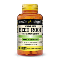 Mason Natural Beet Root With Magnesium for Healthy Blood Pressure Levels, 100 Ea