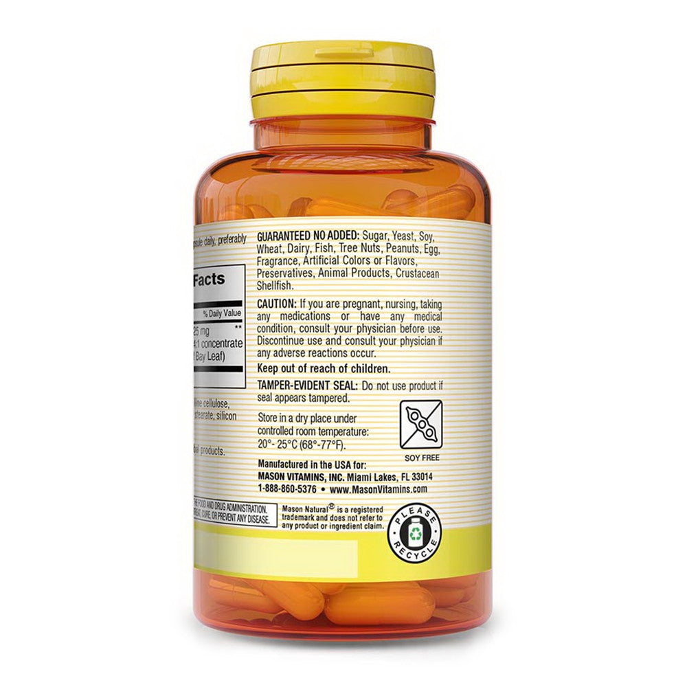 Mason Natural Bay Leaf for Blood Sugar and Cholestrol Levels, 60 Ea