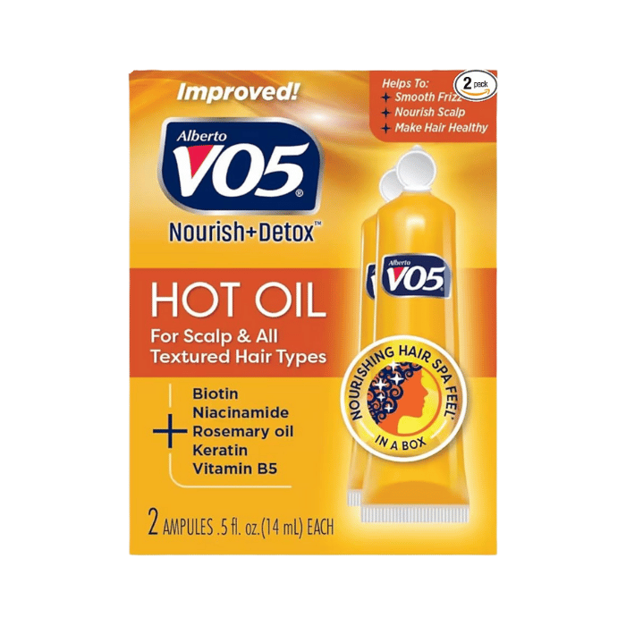 Alberto Vo5 Hot Oil Moisturizing Treatment With Vitamin E, 0.5 Oz, 2 tubes