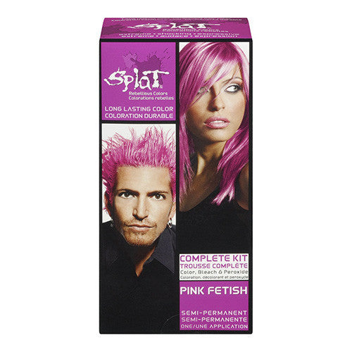 Splat His And Her Rebellious Hair Color Complete Kit With Bleach, Pink Fetish - 1 Kit