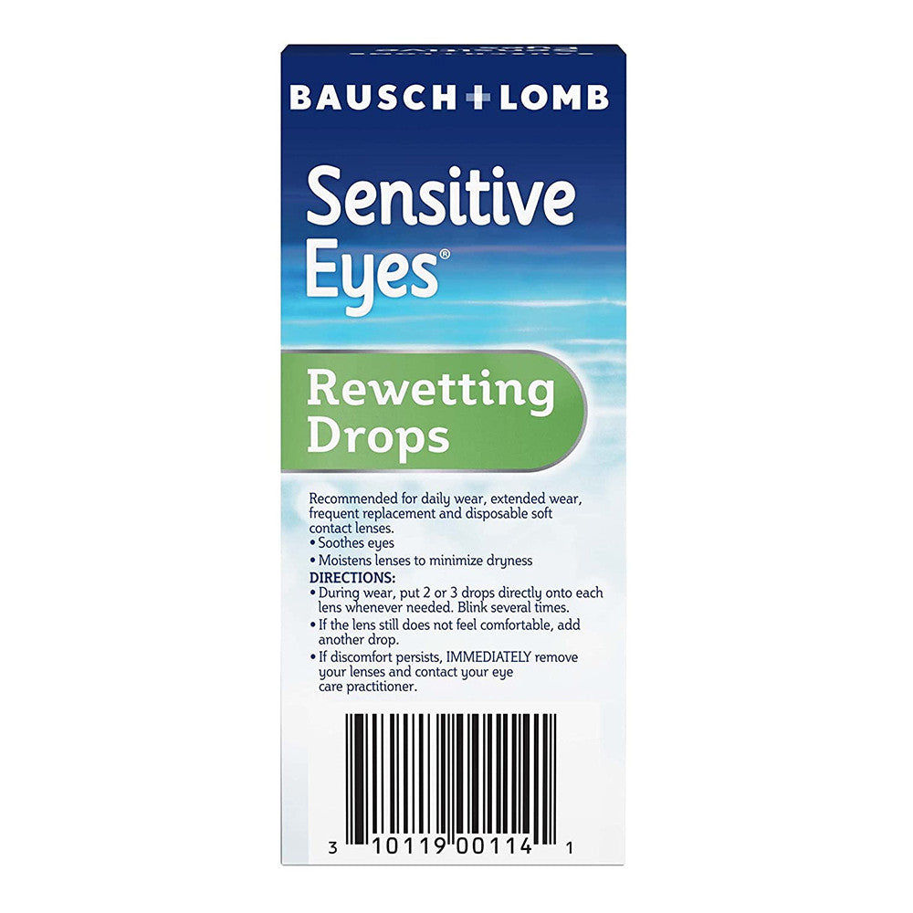Sensitive Eyes Drops For Rewetting Soft Lenses To Minimize Dryness, 1 Fl Oz (30 Ml)